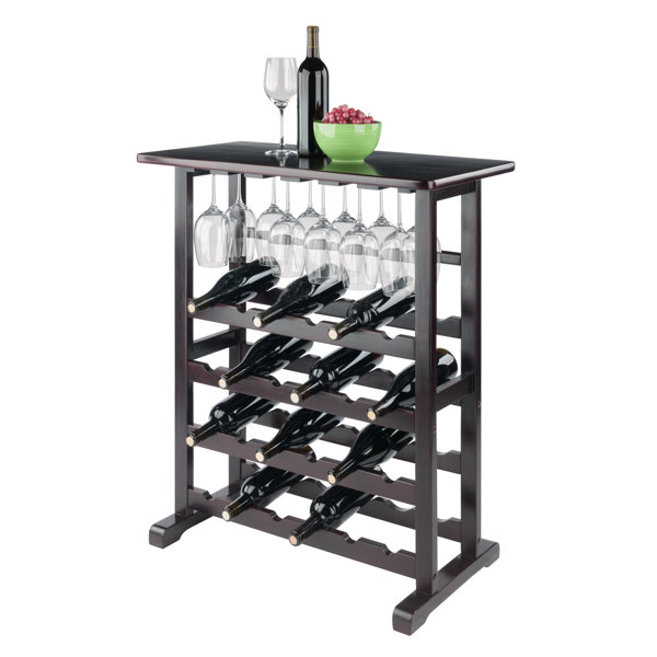 Red Barrel Studio® Newhall 24 Bottle Floor Wine Bottle & Glass Rack in